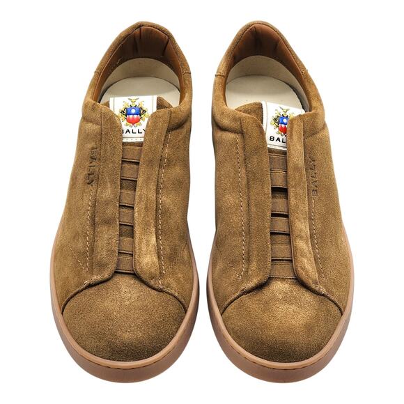 Bally Crest Romy Suede Slip On Men’s Sneakers Dark Brown NWB $400 - Picture 4 of 7